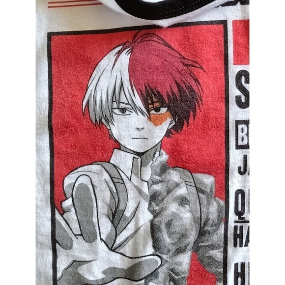 Funimation My Hero Academia Shoto Todoroki T Shirt Size Medium Ringer Tee - Picture 7 of 9